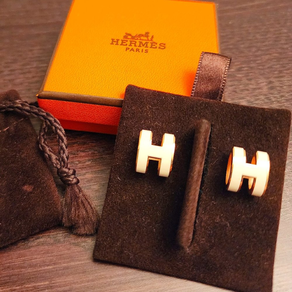 HERMES - POP H Earrings - Blanc